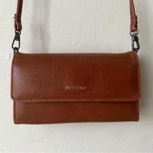Matt & Nat Vegan Leather Crossbody Mini Brown Purse